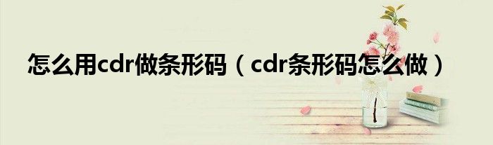怎么用cdr做条形码(cdr条形码怎么做)