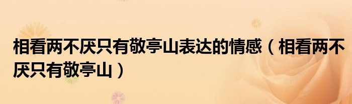 相看两不厌只有敬亭山表达的情感(相看两不厌只有敬亭山)