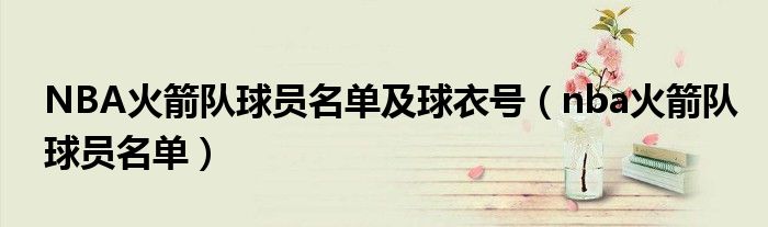 NBA火箭队球员名单及球衣号(nba火箭队球员名单)