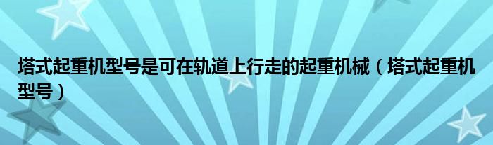 塔式起重机型号是可在轨道上行走的起重机械(塔式起重机型号)