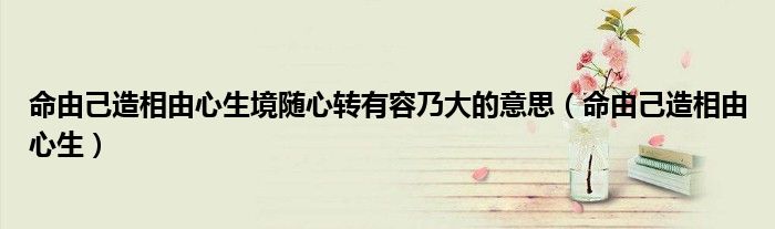 命由己造相由心生境随心转有容乃大的意思(命由己造相由心生)