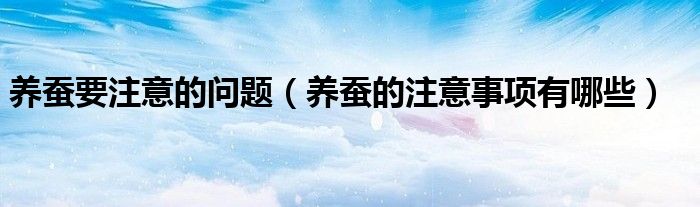 养蚕要注意的问题(养蚕的注意事项有哪些)