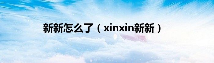 新新怎么了(xinxin新新)