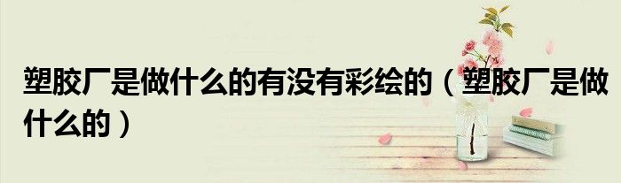 塑胶厂是做什么的有没有彩绘的(塑胶厂是做什么的)