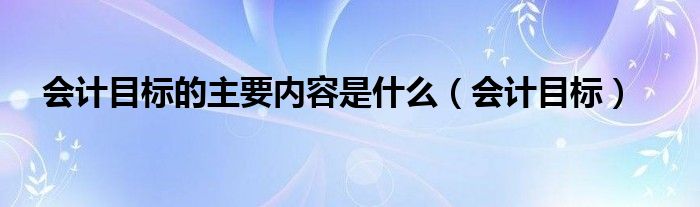 会计目标的主要内容是什么（会计目标）