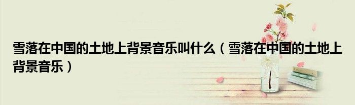雪落在中国的土地上背景音乐叫什么(雪落在中国的土地上背景音乐)