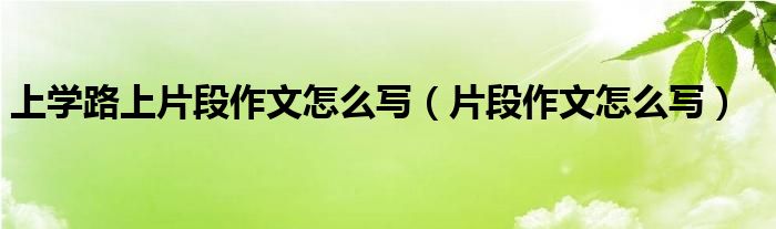 上学路上片段作文怎么写(片段作文怎么写)