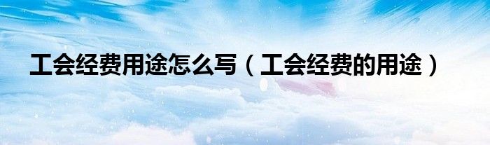 工会经费用途怎么写(工会经费的用途)