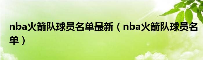nba火箭队球员名单最新(nba火箭队球员名单)