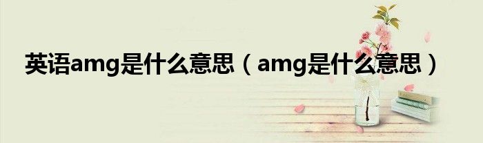 英语amg是什么意思(amg是什么意思)