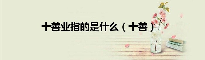 十善业指的是什么(十善)