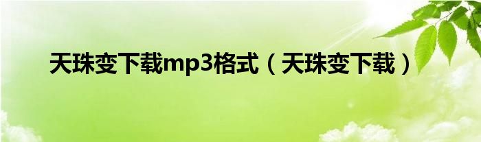 天珠变下载mp3格式(天珠变下载)