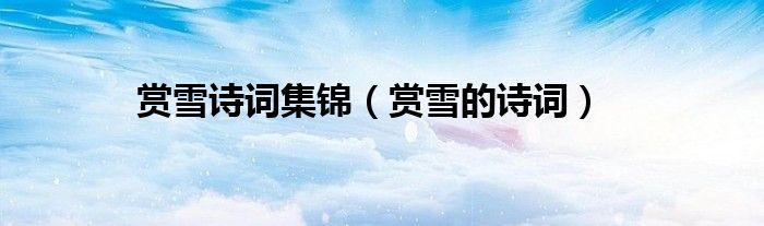 赏雪诗词集锦(赏雪的诗词)