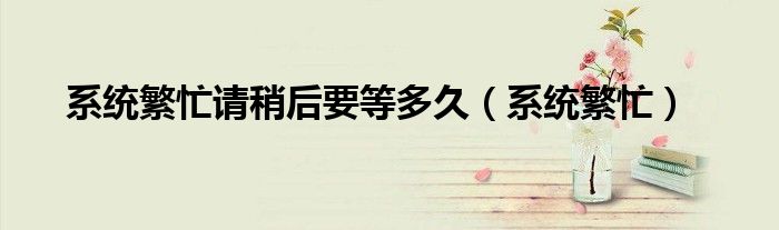 系统繁忙请稍后要等多久(系统繁忙)