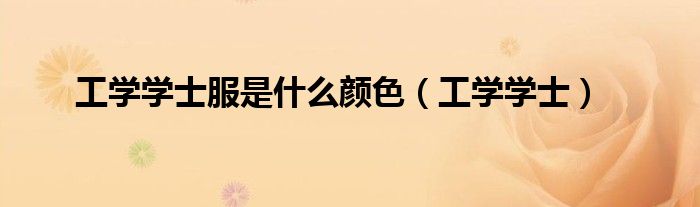 工学学士服是什么颜色(工学学士)