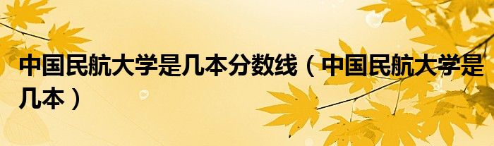 中国民航大学是几本分数线(中国民航大学是几本)