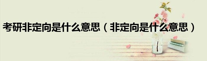考研非定向是什么意思(非定向是什么意思)