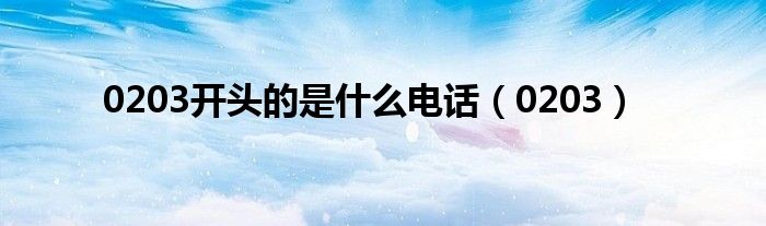 0203开头的是什么电话(0203)