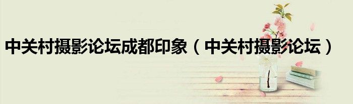 中关村摄影论坛成都印象(中关村摄影论坛)