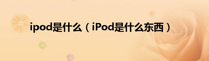 ipod是什么(iPod是什么东西)
