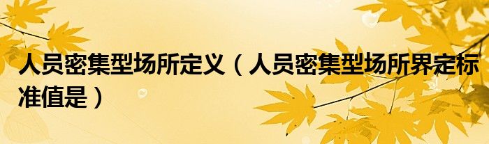 人员密集型场所定义(人员密集型场所界定标准值是)