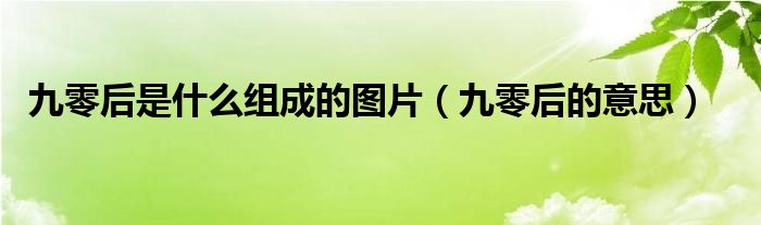 九零后是什么组成的图片(九零后的意思)