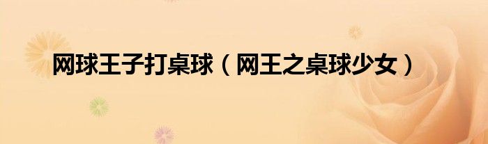 网球王子打桌球(网王之桌球少女)