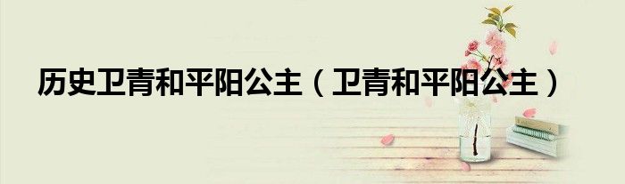 历史卫青和平阳公主(卫青和平阳公主)