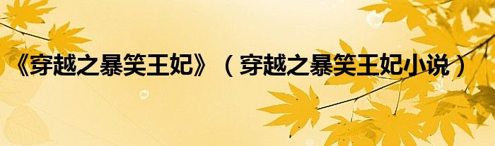 《穿越之暴笑王妃》(穿越之暴笑王妃小说)
