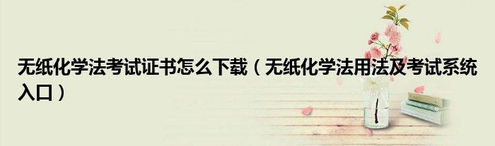 无纸化学法考试证书怎么下载(无纸化学法用法及考试系统入口)