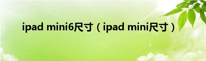 ipad mini6尺寸(ipad mini尺寸)
