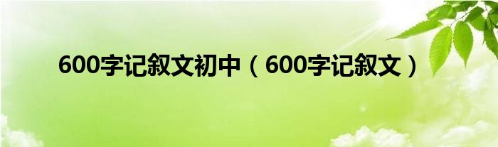 600字记叙文初中(600字记叙文)