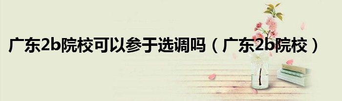 广东2b院校可以参于选调吗(广东2b院校)