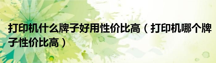打印机什么牌子好用性价比高(打印机哪个牌子性价比高)