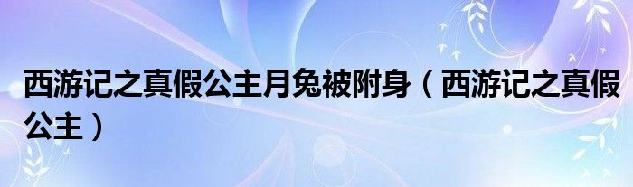 西游记之真假公主月兔被附身(西游记之真假公主)