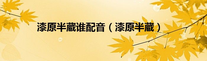 漆原半蔵谁配音(漆原半蔵)