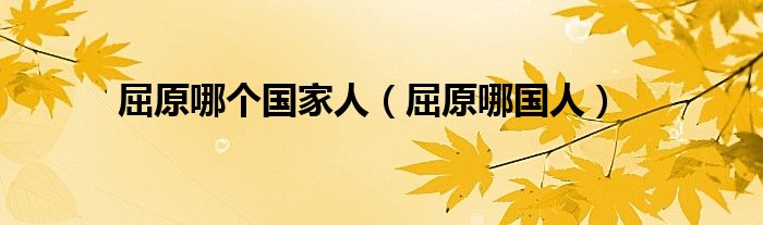屈原哪个国家人(屈原哪国人)