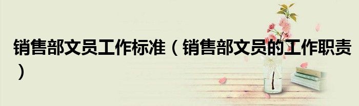 销售部文员工作标准(销售部文员的工作职责)