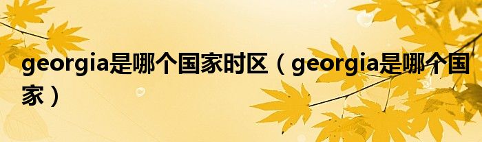 georgia是哪个国家时区(georgia是哪个国家)