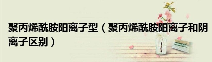 聚丙烯酰胺阳离子型(聚丙烯酰胺阳离子和阴离子区别)