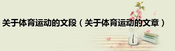 关于体育运动的文段(关于体育运动的文章)