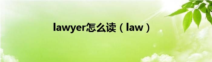 lawyer怎么读(law)