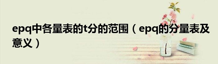 epq中各量表的t分的范围(epq的分量表及意义)