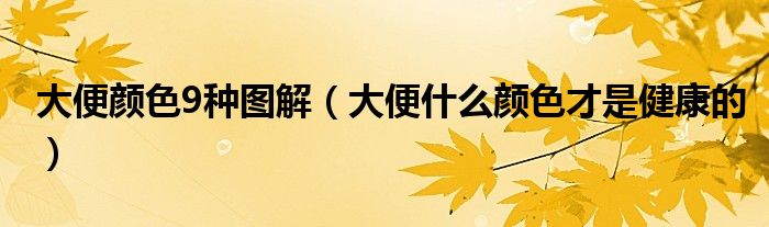 大便颜色9种图解(大便什么颜色才是健康的)