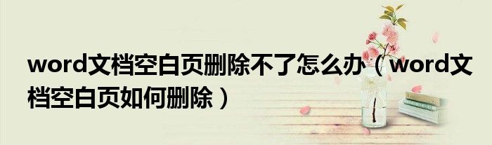 word文档空白页删除不了怎么办(word文档空白页如何删除)