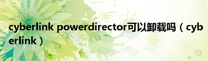 cyberlink powerdirector可以卸载吗(cyberlink)