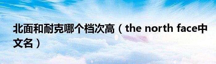 北面和耐克哪个档次高(the north face中文名)