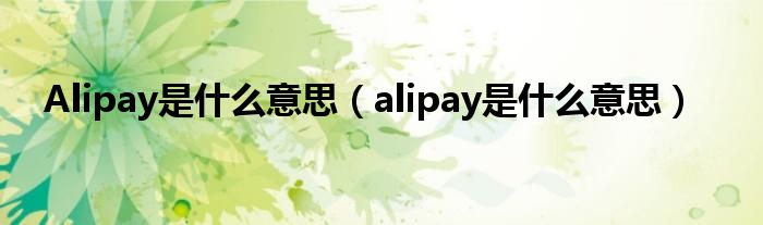 Alipay是什么意思(alipay是什么意思)