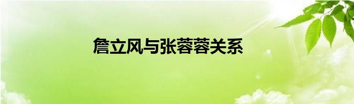 詹立风与张蓉蓉关系