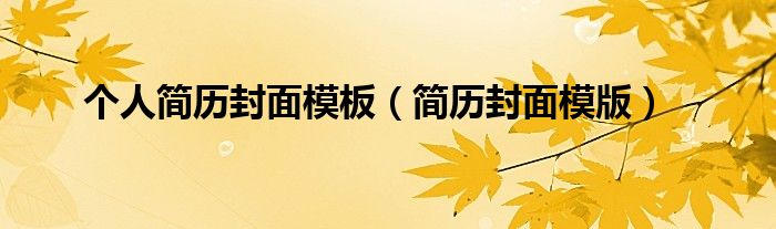 个人简历封面模板(简历封面模版)